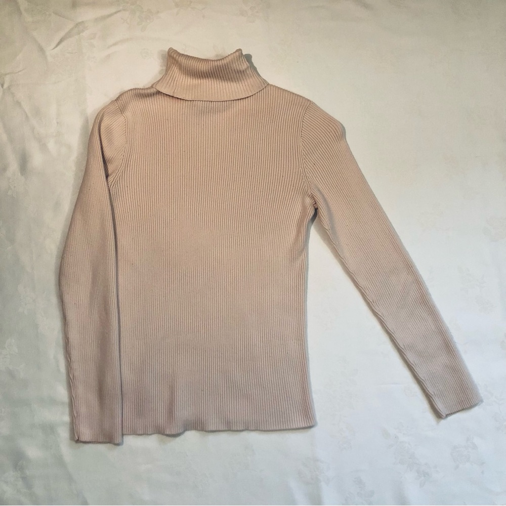 Ralph Lauren Cream Ribbed Turtleneck Longsleeve